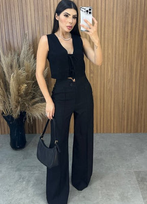 Cropped Kayla Laço - Preto