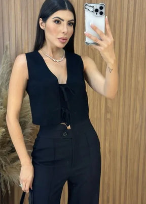 Cropped Kayla Laço - Preto