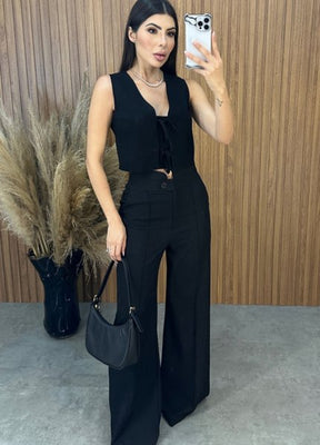 Cropped Kayla Laço - Preto