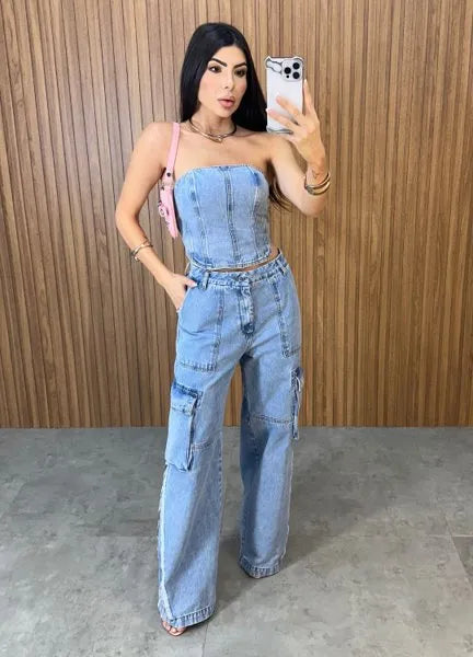 Cropped Jeans Alcance New - Lavagem Média